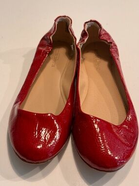 Mossimo Supply Co Red  Patent Leather Ballet Flats Size 8 - Elastic Back